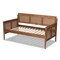 Baxton Studio Toveli Ash Walnut Finished Wood and Synthetic Rattan Daybed 159-9848 - alternate 4